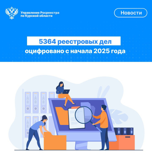 5364 реестровых дел оцифровано с начала 2025 года. 5364 реестровых дел оцифровано с начала 2025 года.