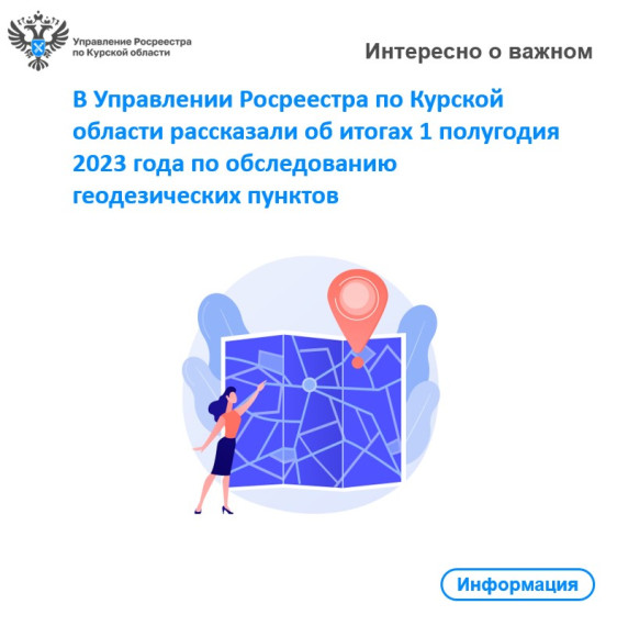 В Управлении Росреестра по Курской области рассказали об итогах 1 полугодия 2023 года по обследованию геодезических пунктов. В Управлении Росреестра по Курской области рассказали об итогах 1 полугодия 2023 года по обследованию геодезических пунктов.